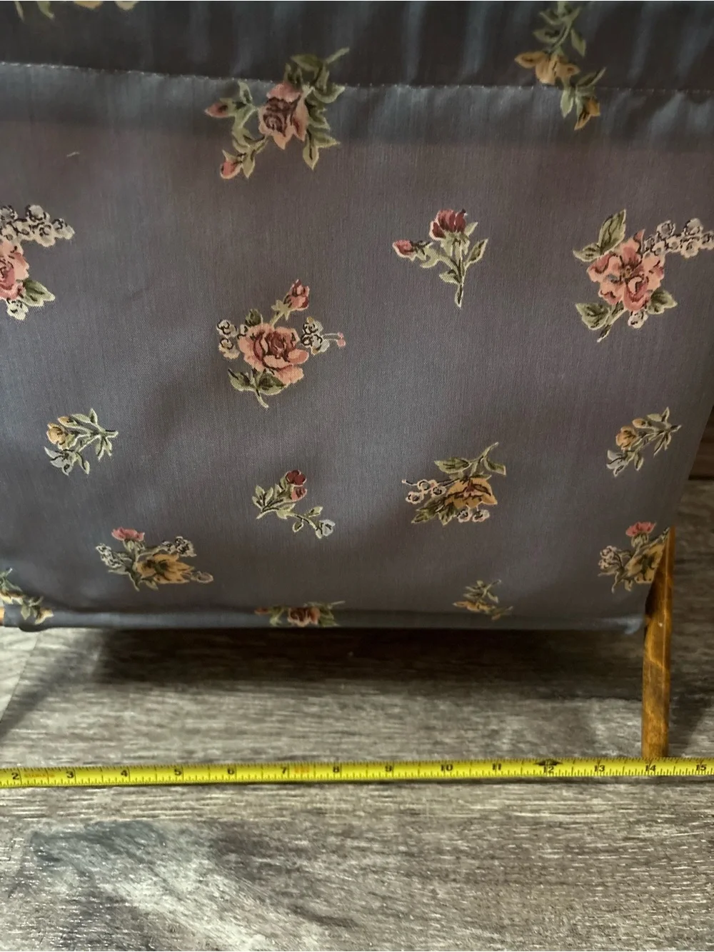 Vintage Floral Fabric Book Magazine Rack SewingYarn Caddy - Blue Pink Cottage